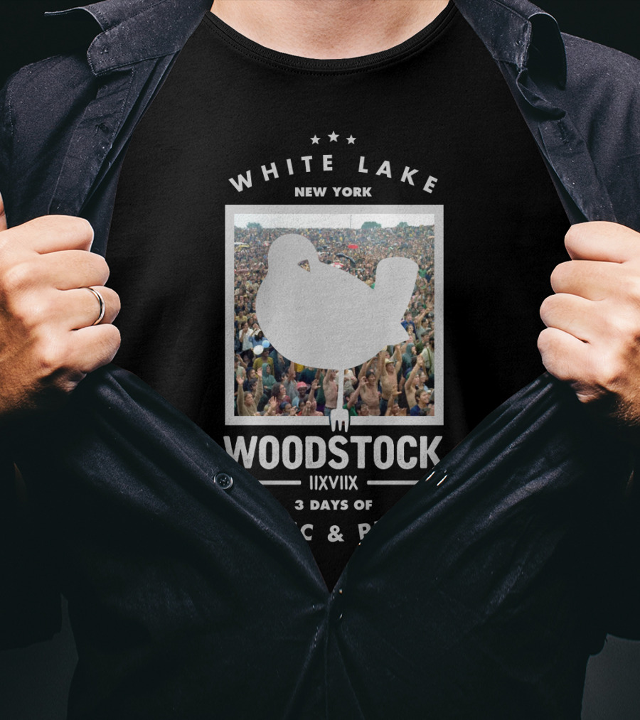 White Lake New York Woodstock Iixviix 3 Days Of Music & Peace T-Shirt