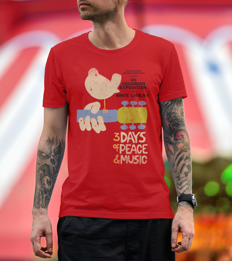 Woodstock Music & Art Fair Presents An Aquarian Exposition In White Lake N.y. 3 Days Of Peace & Music T-Shirt