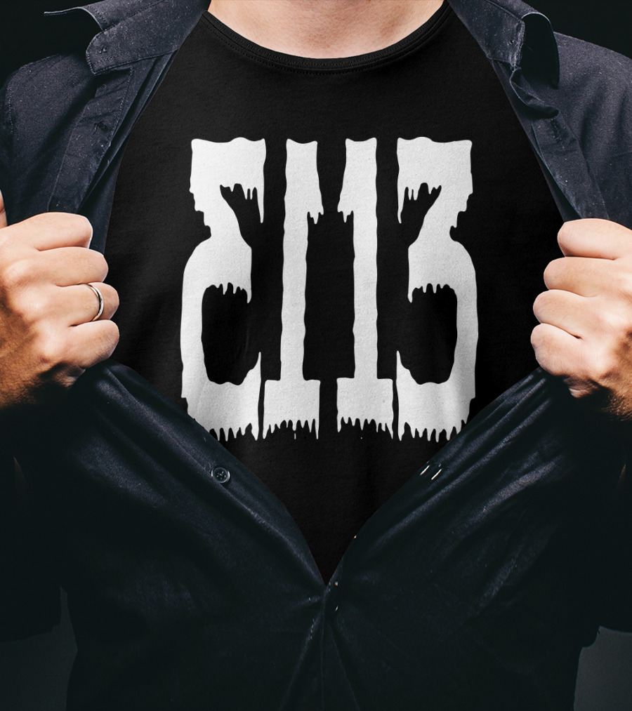 Dripping Block Numbers T-Shirt