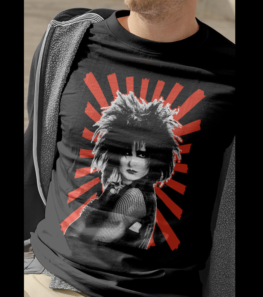 Punk Rock Icon With Red Sunburst T-Shirt