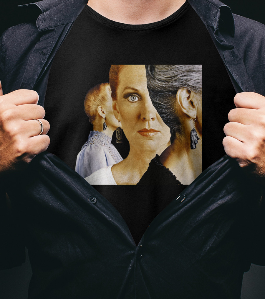 Surreal Split Face Portrait Fashion T-Shirt
