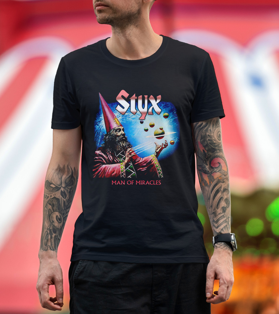 Styx Man Of Miracles Wizard Planets Retro T-Shirt