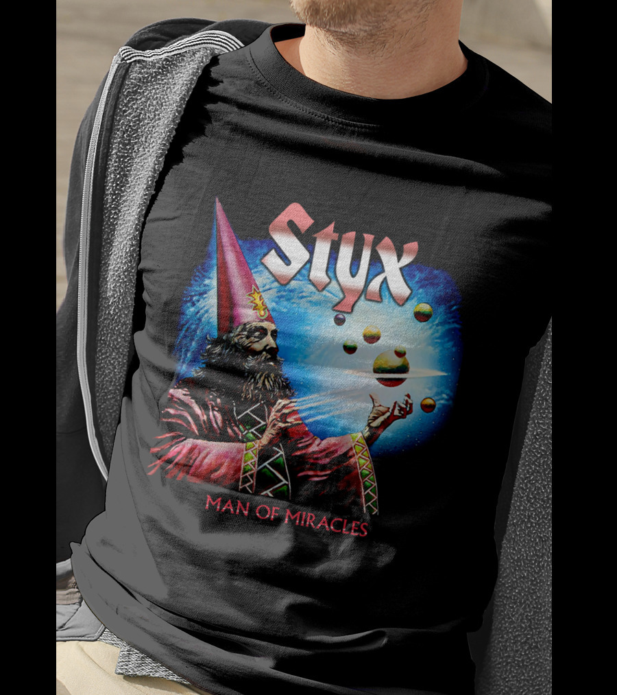 Styx Man Of Miracles Wizard Planets Retro T-Shirt