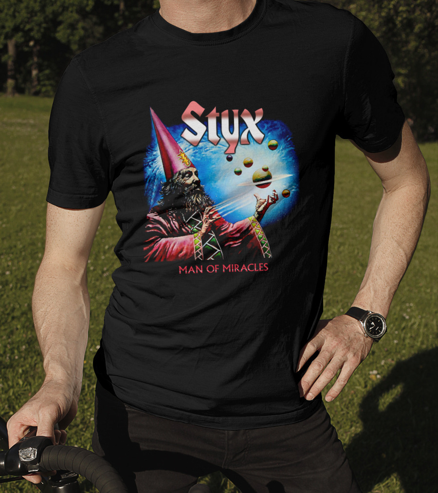 Styx Man Of Miracles Wizard Planets Retro T-Shirt