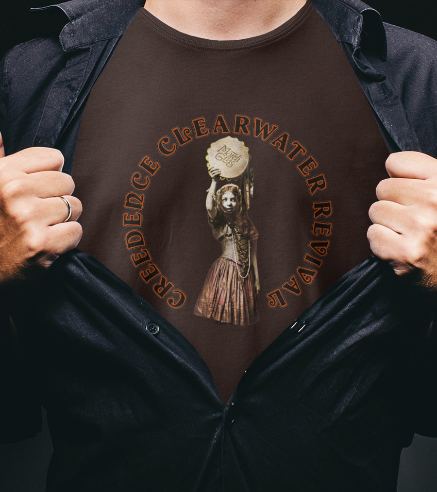 Creedence Clearwater Revival Vintage Style With Mardi Gras Element T-Shirt