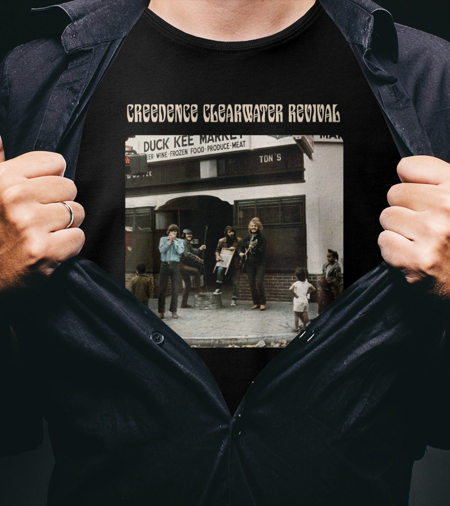Creedence Clearwater Revival Street Performance Scene At Duck Kee Market T-Shirt