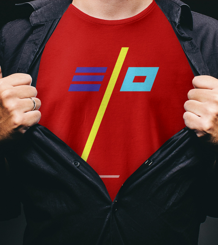 Elo Band Logo With Stylized Colors And Geometric Patterns T-Shirt