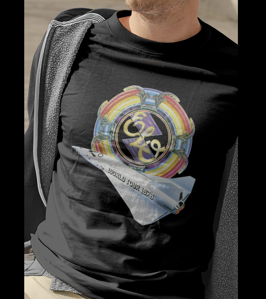 Electric Light Orchestra World Tour 1978 Logo With Spacecraft T-Shirt