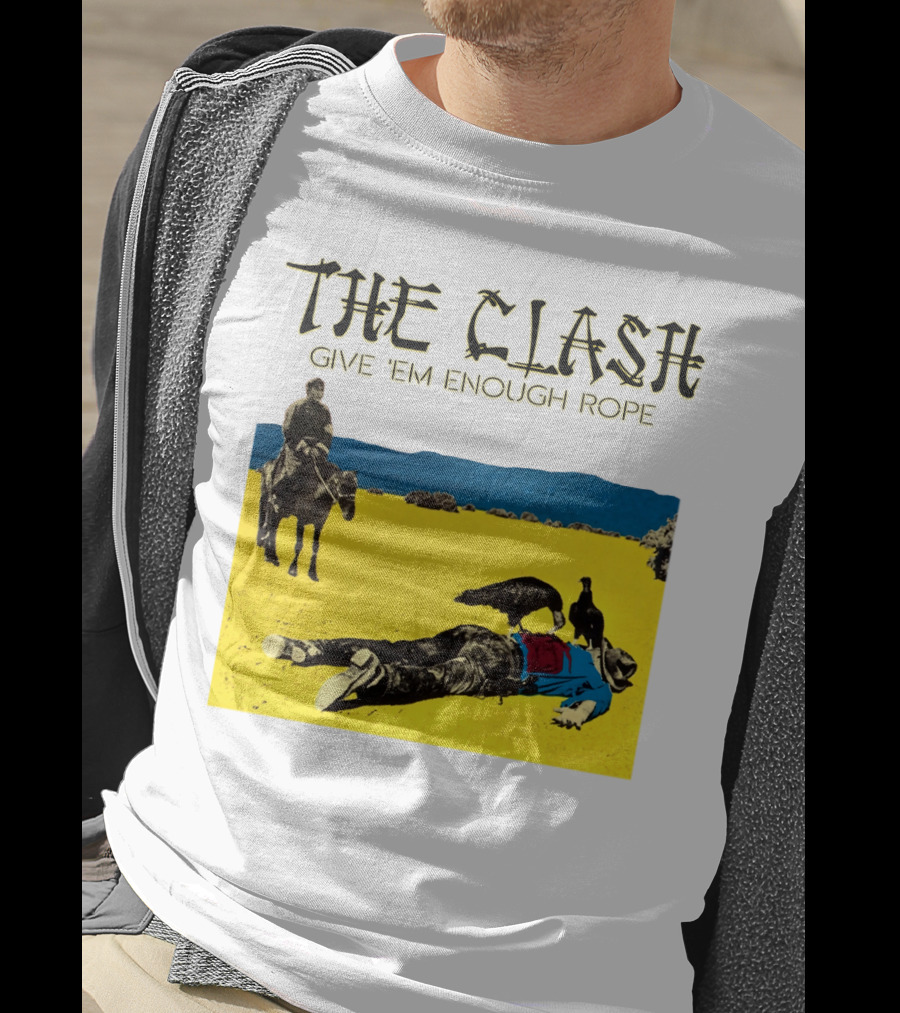 The Clash Give 'Em Enough Rope Album Cover Art With Desert Scene T-Shirt