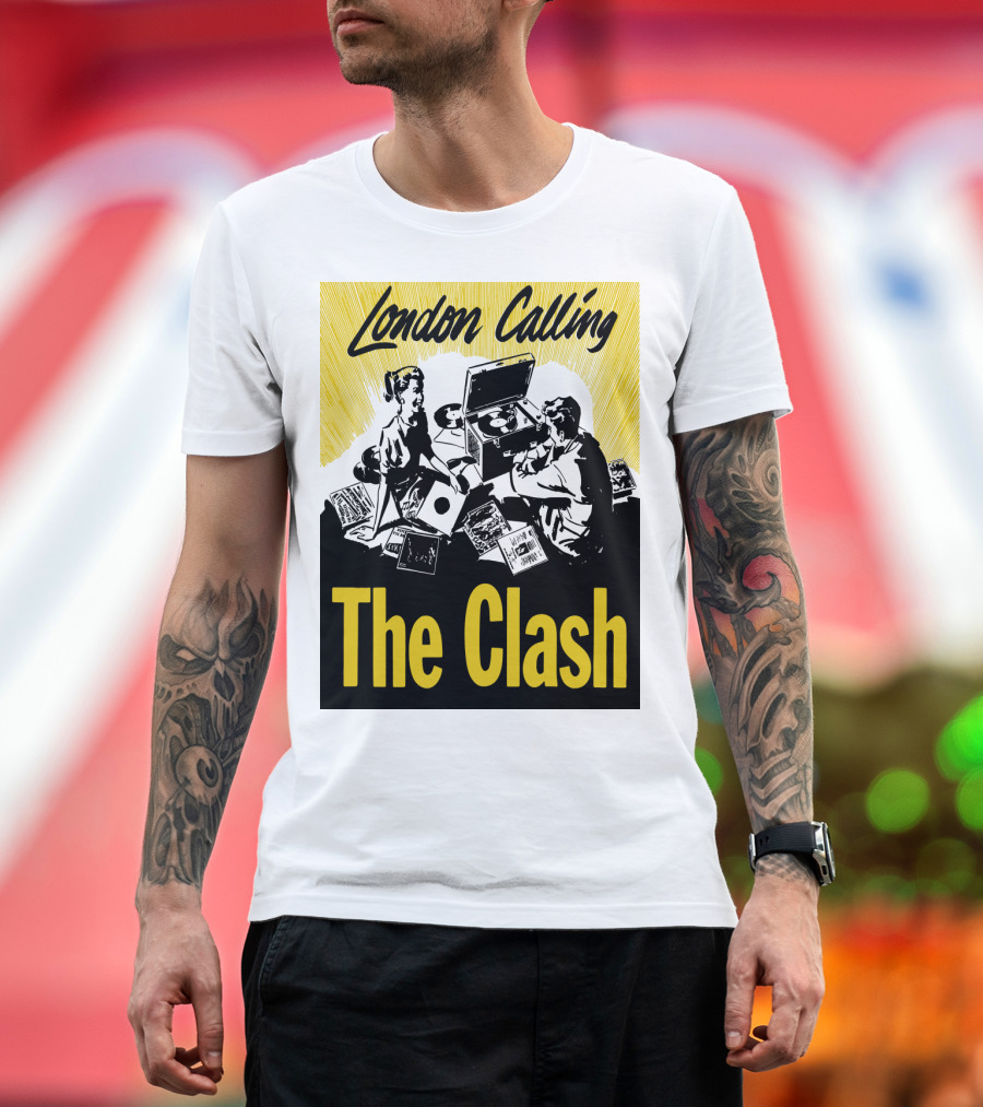 London Calling The Clash Record Player Scene T-Shirt