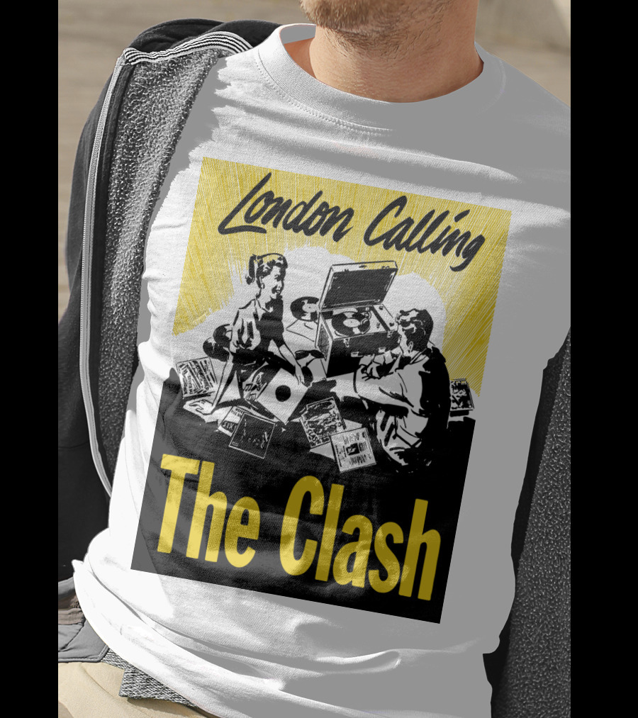 London Calling The Clash Record Player Scene T-Shirt