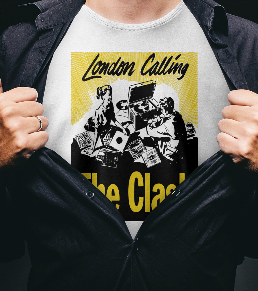 London Calling The Clash Record Player Scene T-Shirt