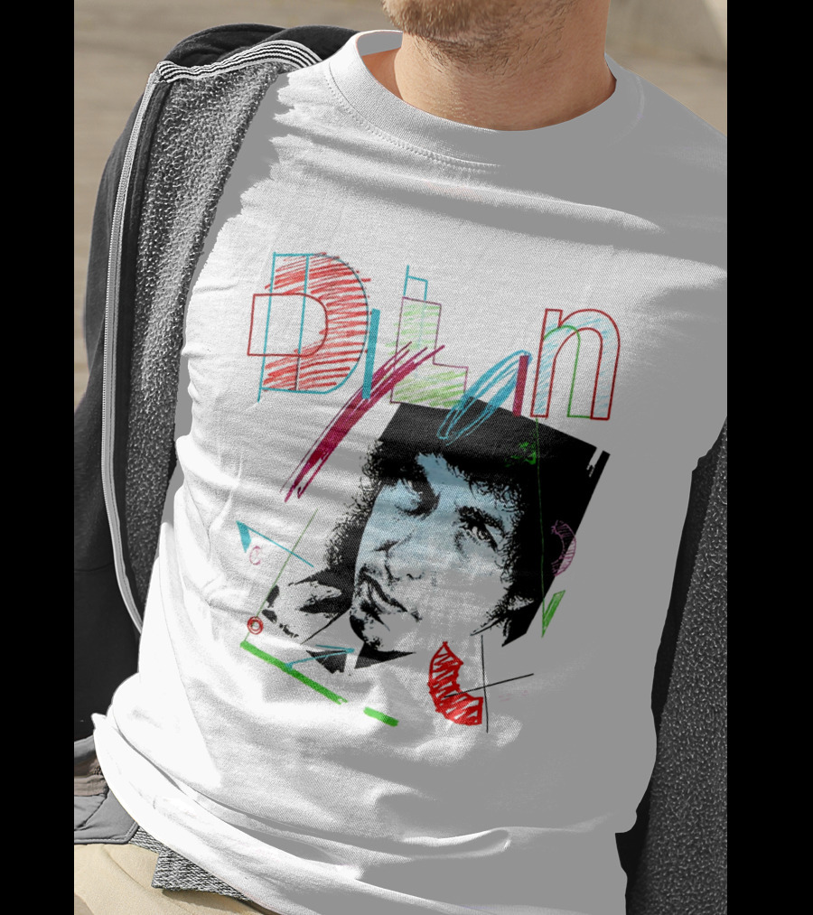 Dylan Graphic Portrait With Colorful Abstract Elements T-Shirt