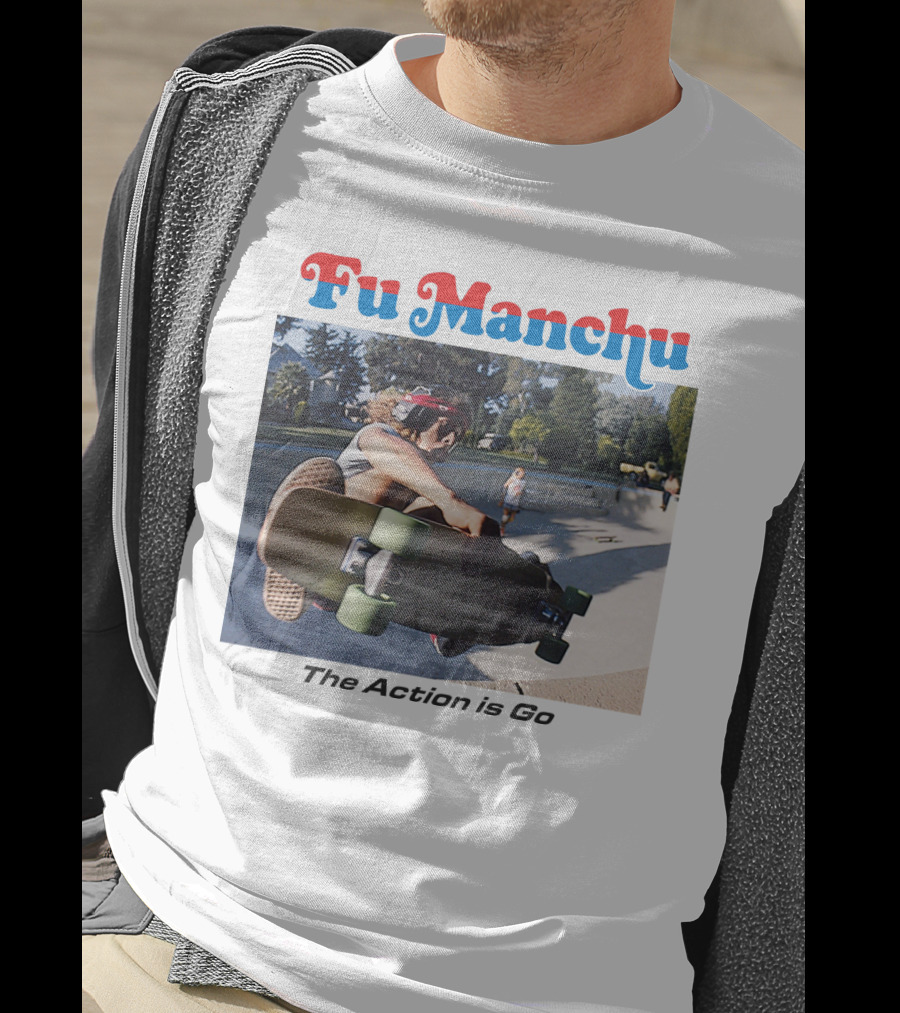 Fu Manchu The Action Is Go Skateboarding Bowl Scene T-Shirt