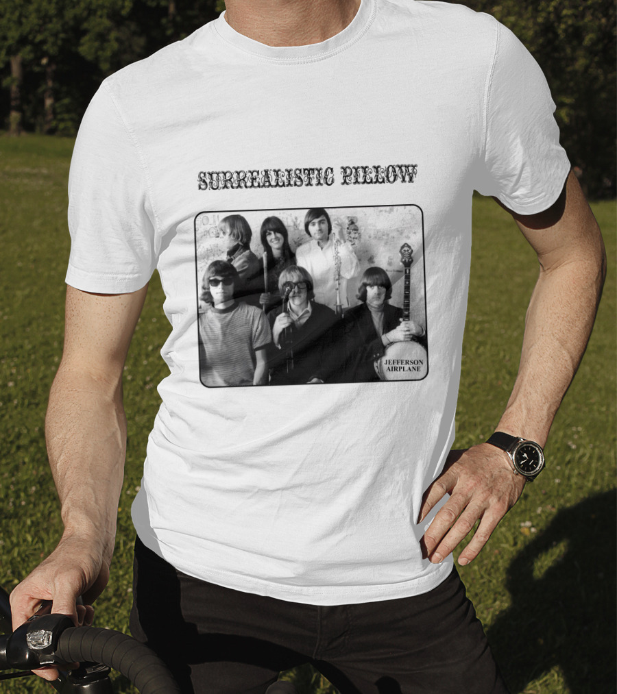 Surrealistic Pillow Jefferson Airplane Album Cover Black And White Photography T-Shirt