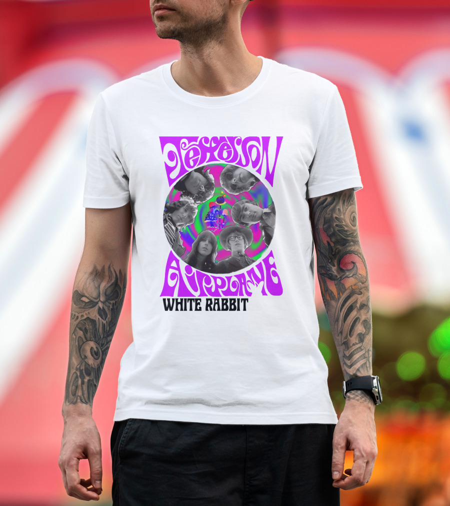 Jefferson Airplane White Rabbit Psychedelic Album Cover T-Shirt