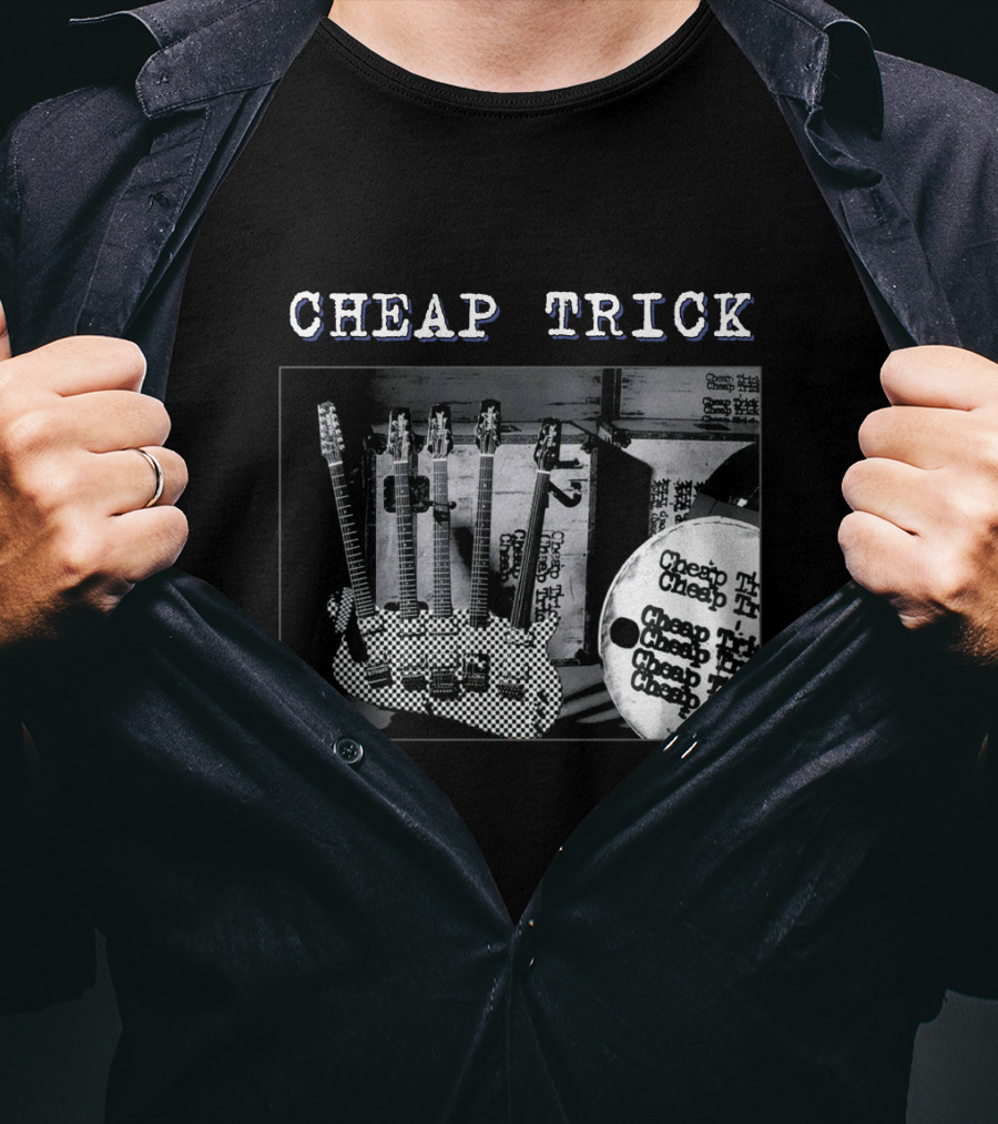 Cheap Trick Guitar And Drum Set T-Shirt