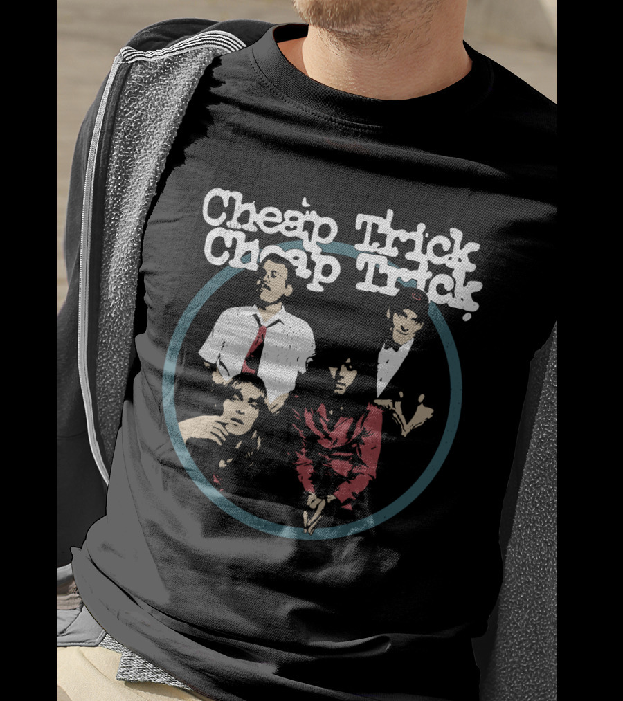 Cheap Trick Band Portrait Circle T-Shirt