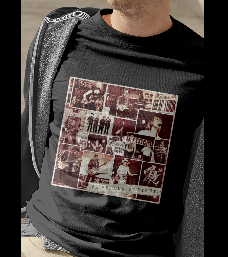 Cheap Trick We're All Alright! Collage Poster T-Shirt
