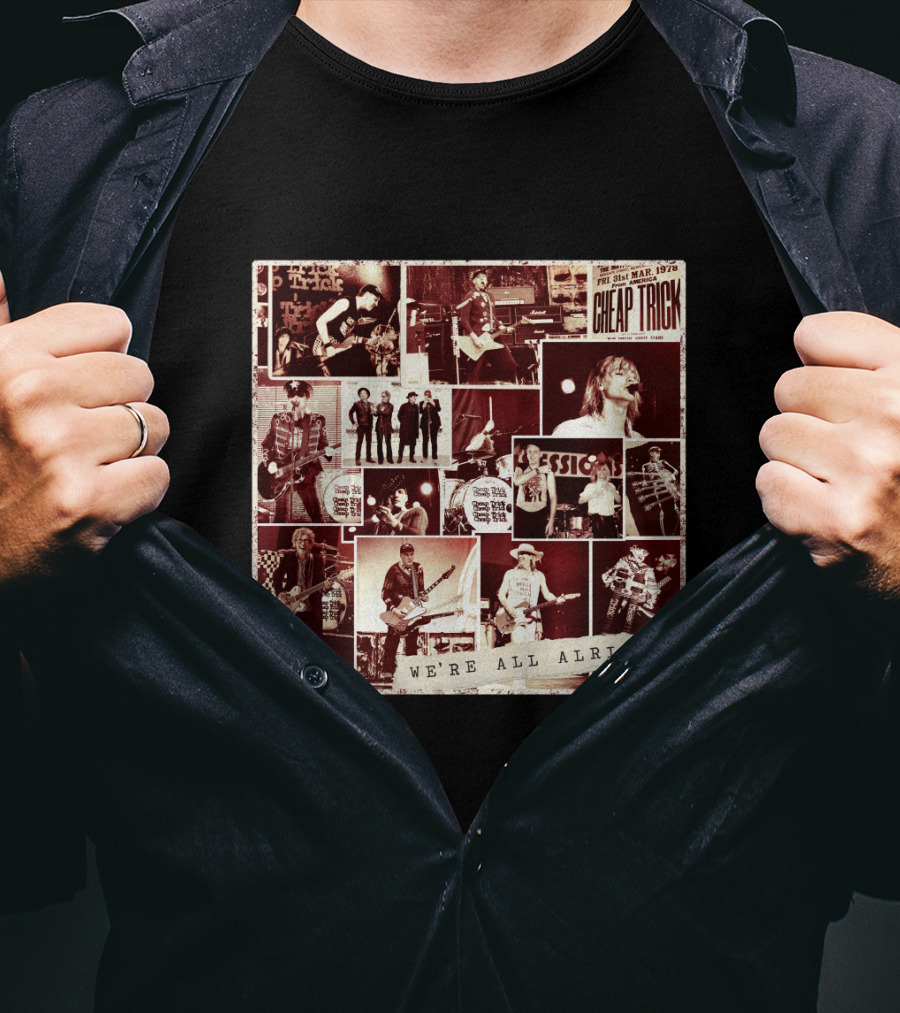 Cheap Trick We're All Alright! Collage Poster T-Shirt
