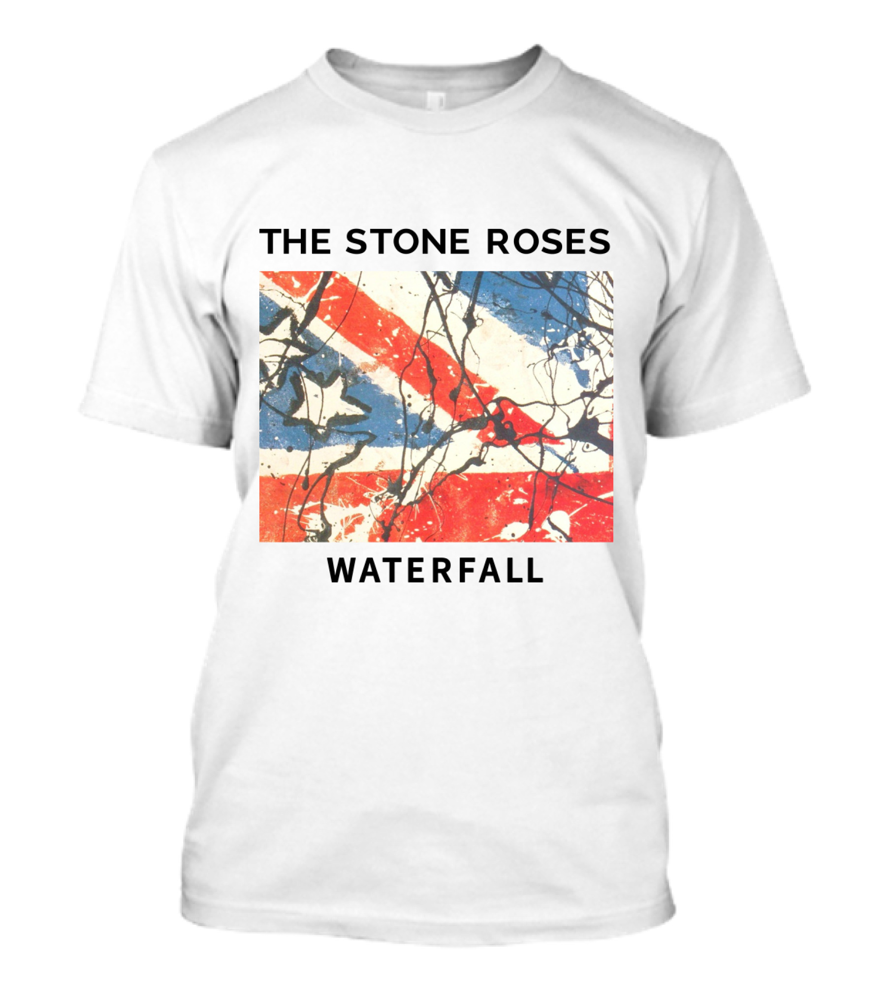 The Stone Roses Waterfall Union Jack Splatter Art T-Shirt