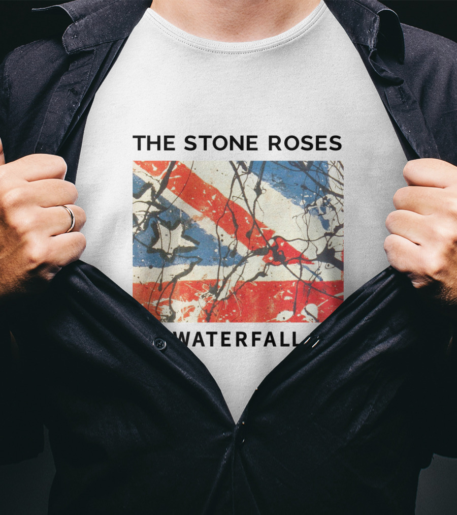 The Stone Roses Waterfall Union Jack Splatter Art T-Shirt