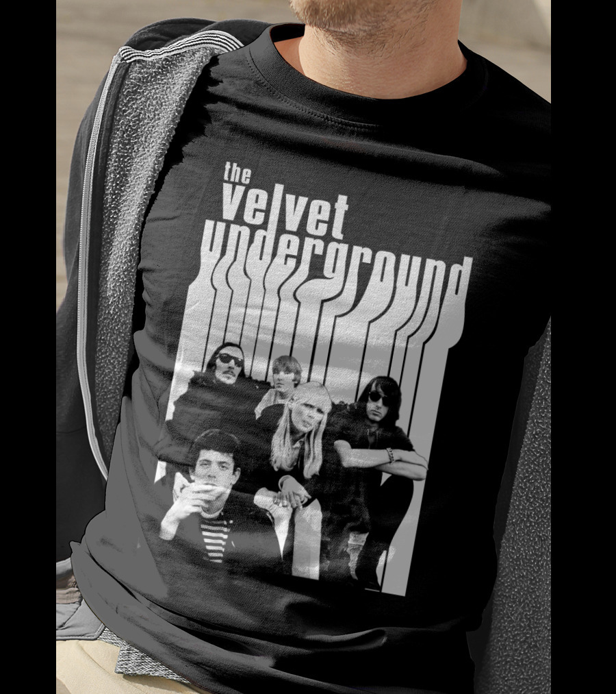 The Velvet Underground Band Members Black And White Photo T-Shirt