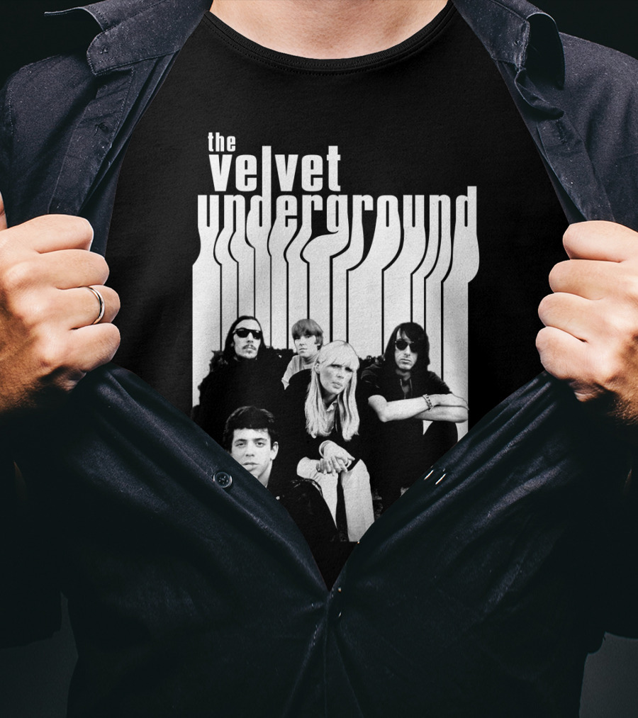 The Velvet Underground Band Members Black And White Photo T-Shirt