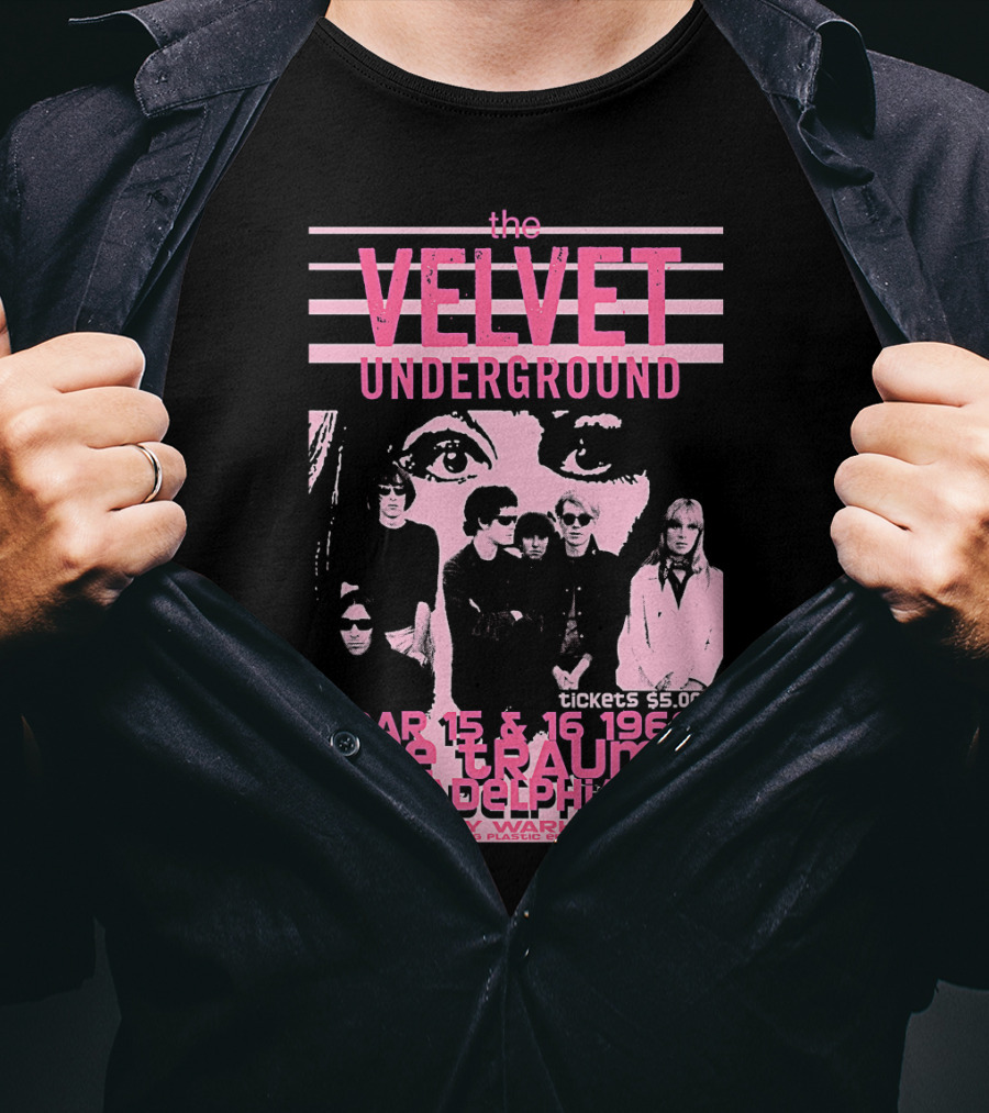 The Velvet Underground The Trauma Philadelphia Pa March 15 16 1968 Andy Warhol's Exploding Plastic Inevitable T-Shirt