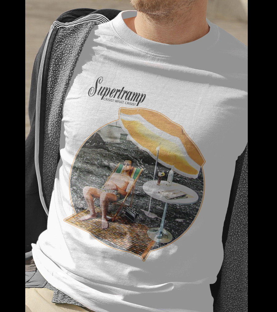 Supertramp Crisis? What Crisis? 1975 Album Art Beach Scene T-Shirt