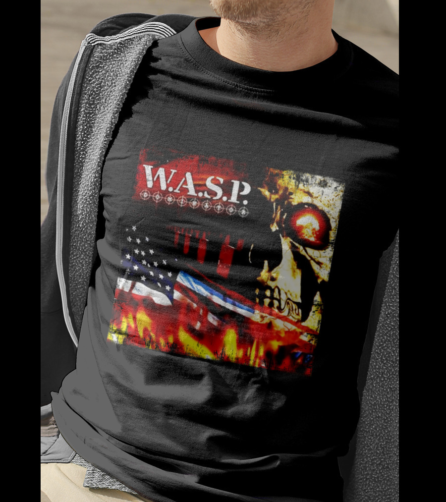 W.a.s.p. American Flag Skull T-Shirt