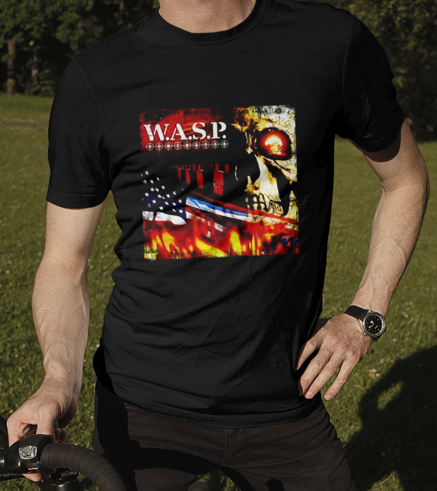W.a.s.p. American Flag Skull T-Shirt