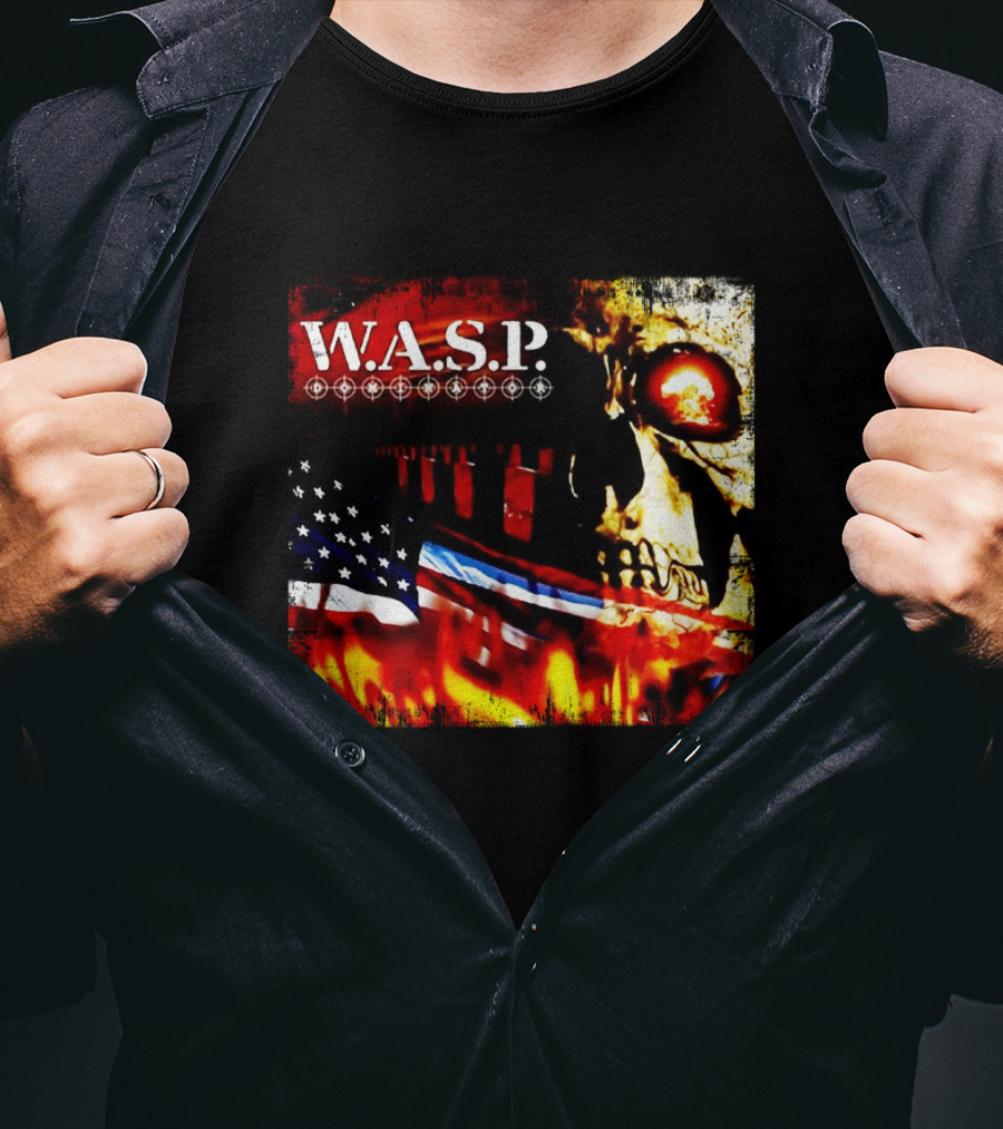W.a.s.p. American Flag Skull T-Shirt