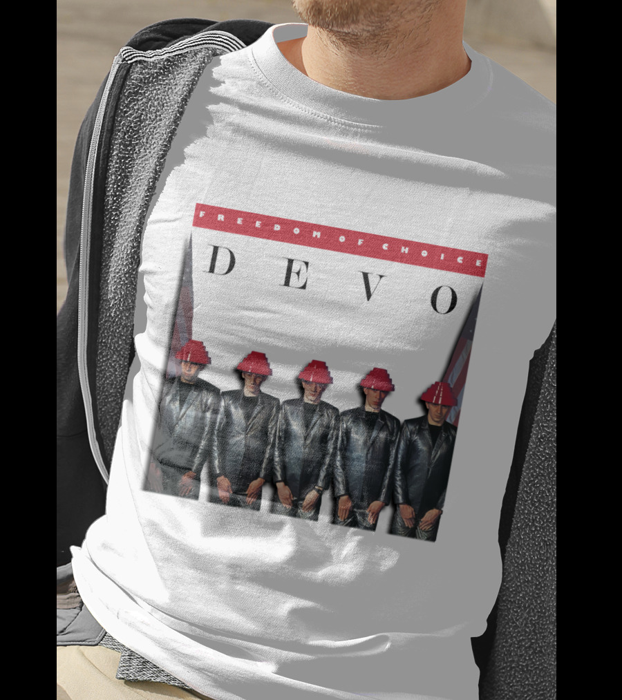 Freedom Of Choice Devo Red Hat Band Members T-Shirt