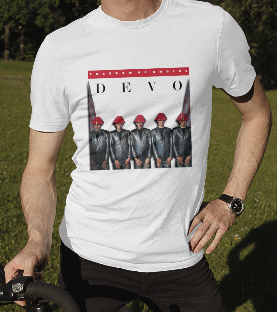 Freedom Of Choice Devo Red Hat Band Members T-Shirt