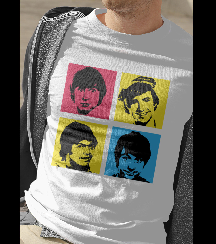 Pop Art Faces In Red Yellow Blue T-Shirt