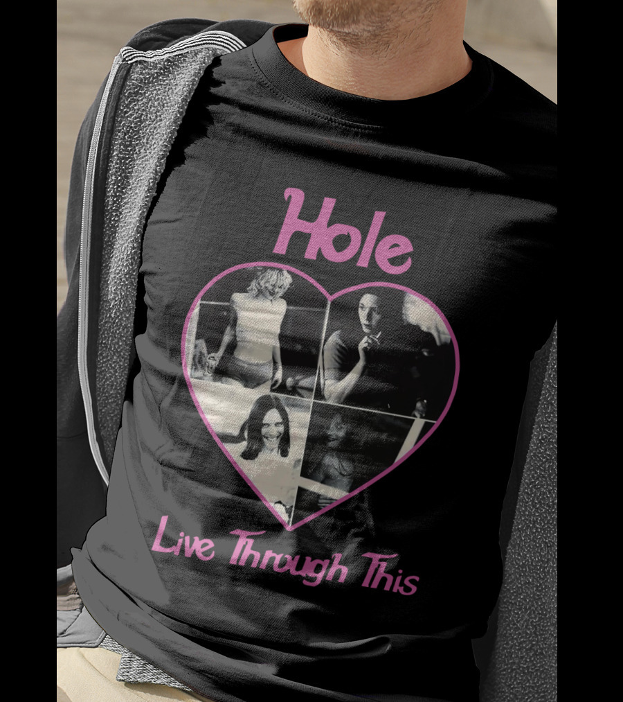 Hole Live Through This Heart Collage T-Shirt
