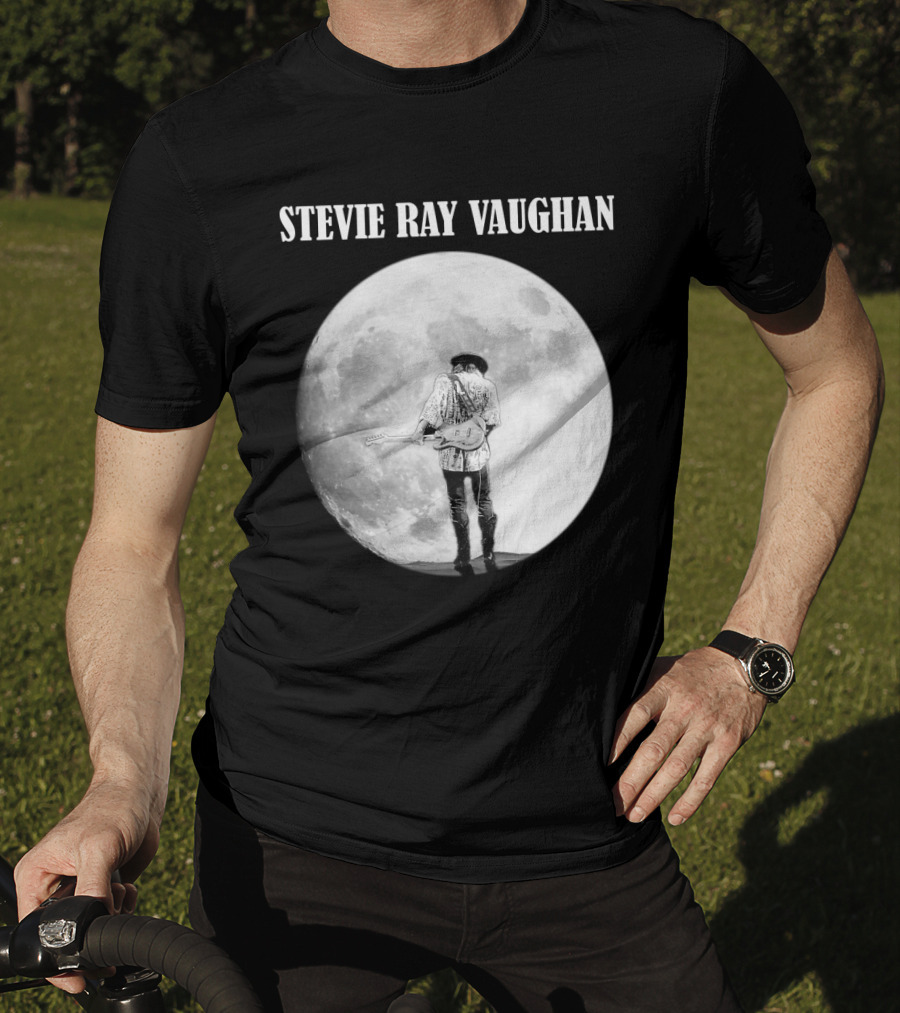 Stevie Ray Vaughan Moon Guitar Silhouette T-Shirt