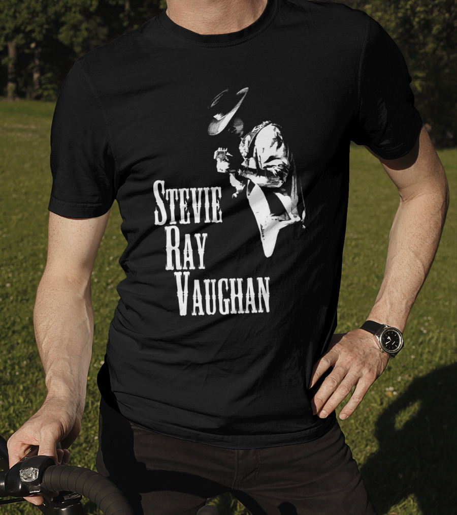 Stevie Ray Vaughan Black And White Silhouette T-Shirt