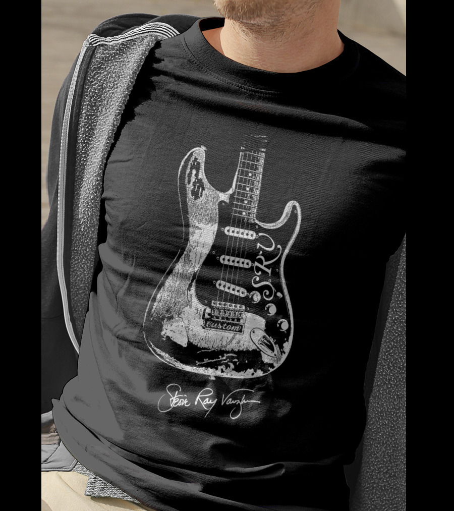 Stevie Ray Vaughan Srv Electric Guitar Custom Sketch T-Shirt