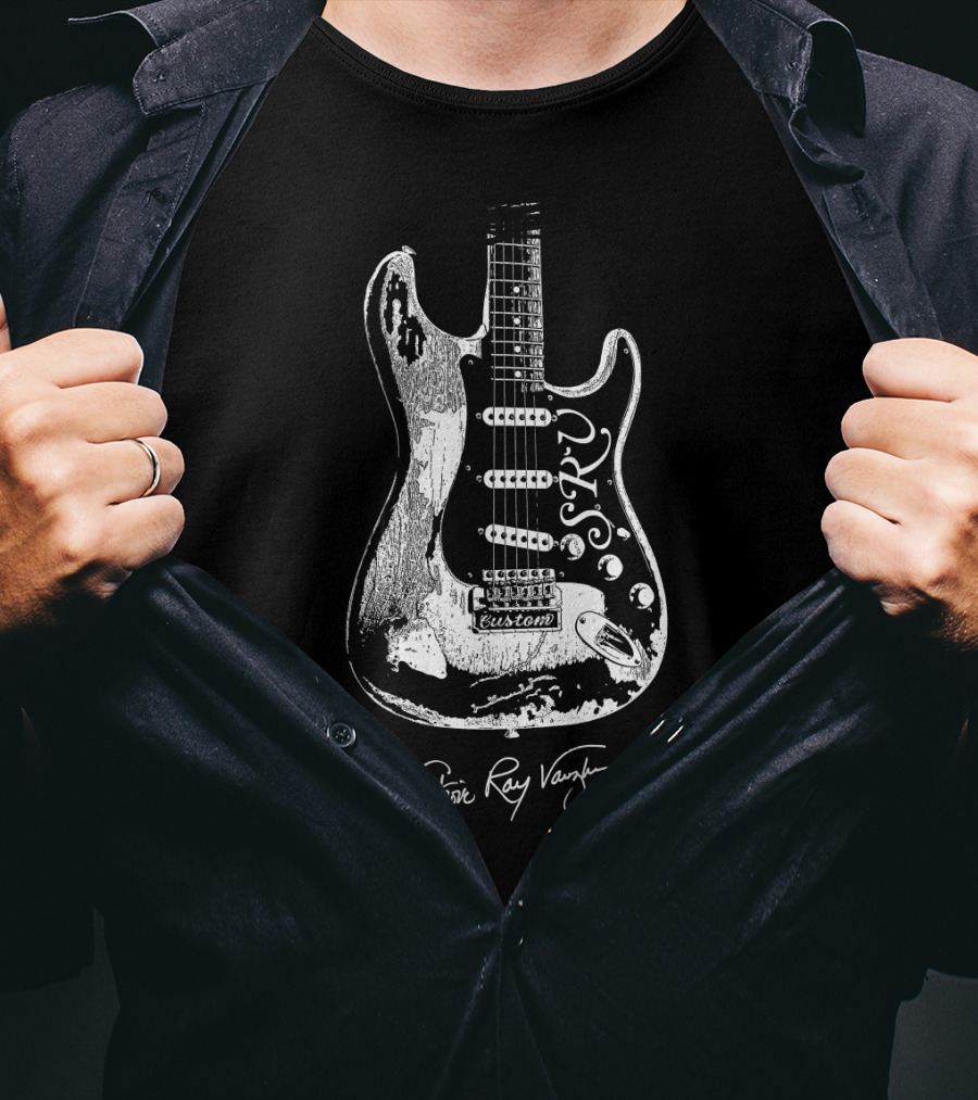 Stevie Ray Vaughan Srv Electric Guitar Custom Sketch T-Shirt