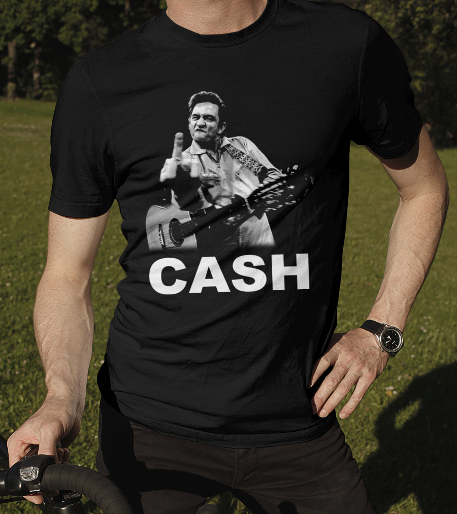 Cash Middle Finger Guitar Iconic Pose T-Shirt