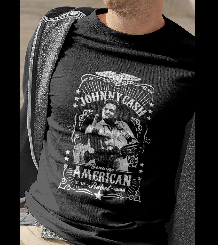 Johnny Cash Genuine American Rebel Est. 1932 Arkansas T-Shirt