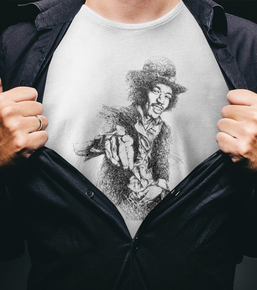 Vintage Rock Legend Sketch T-Shirt