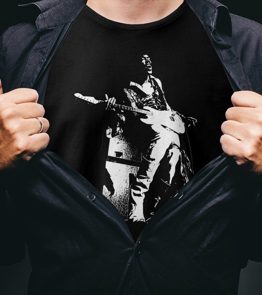 Jimi Hendrix Signature Electric Guitar Performance T-Shirt
