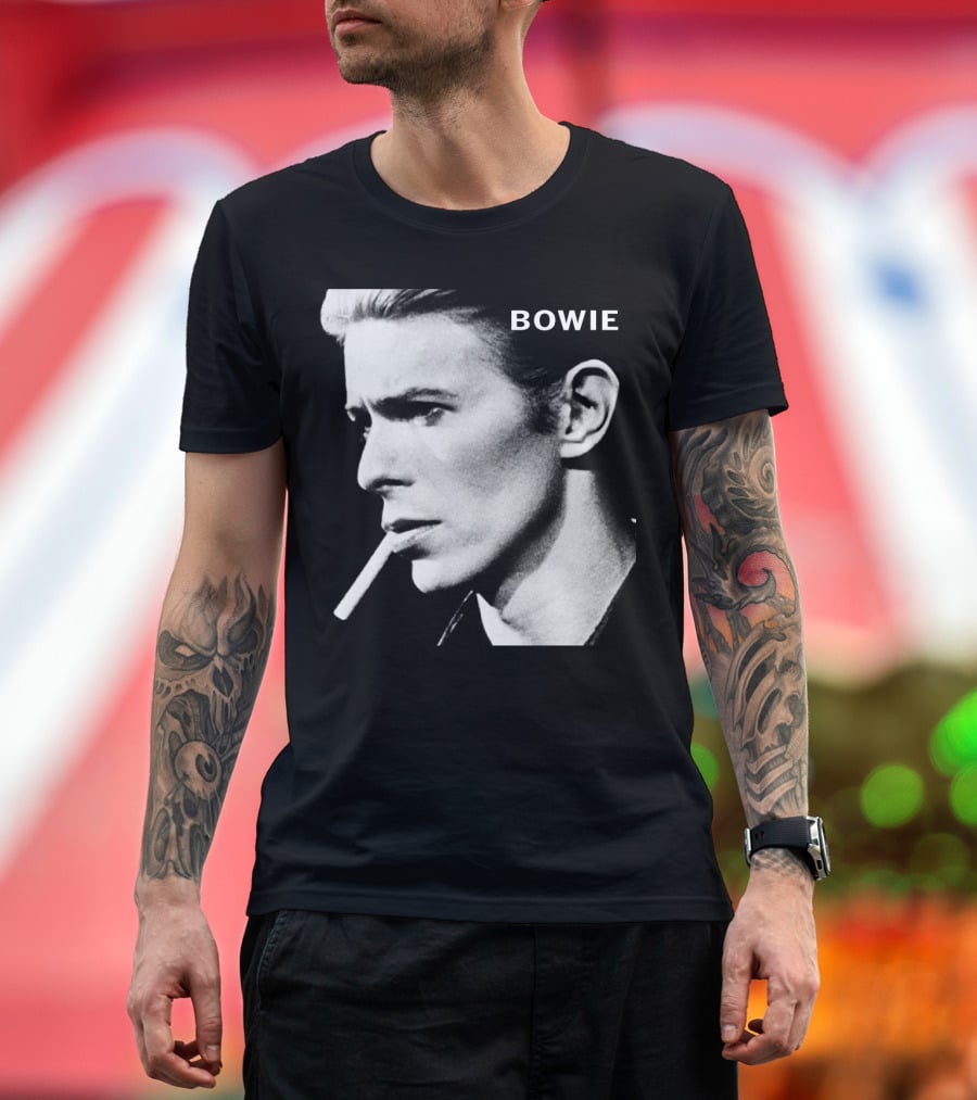 Bowie Smoking Black And White T-Shirt