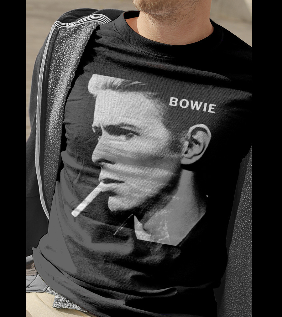 Bowie Smoking Black And White T-Shirt