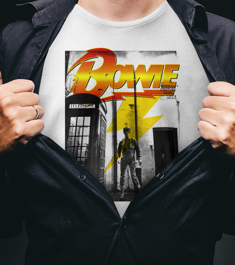 Bowie Norman Couture Furs Telephone Box Lightning Bolt T-Shirt