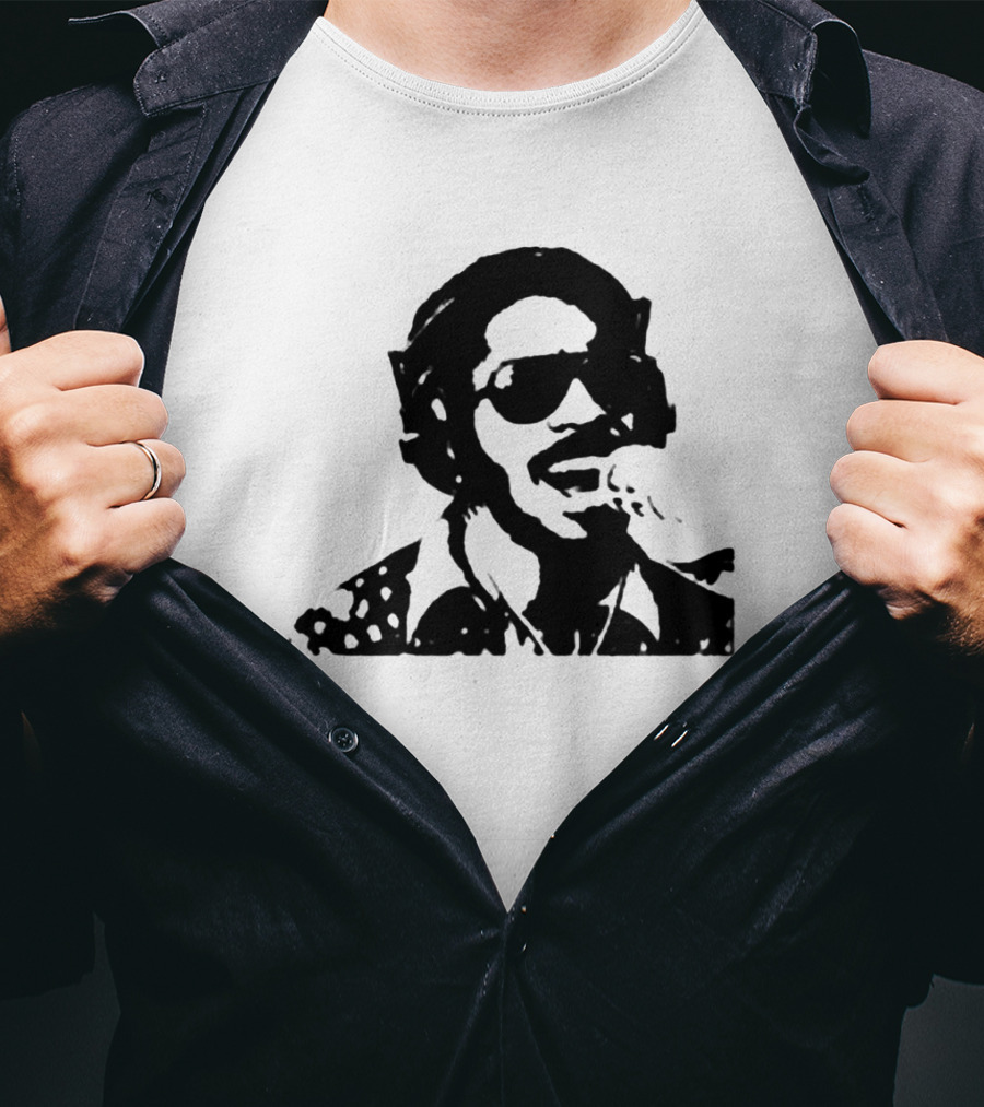 Stevie Wonder Iconic Microphone Performance Sw T-Shirt