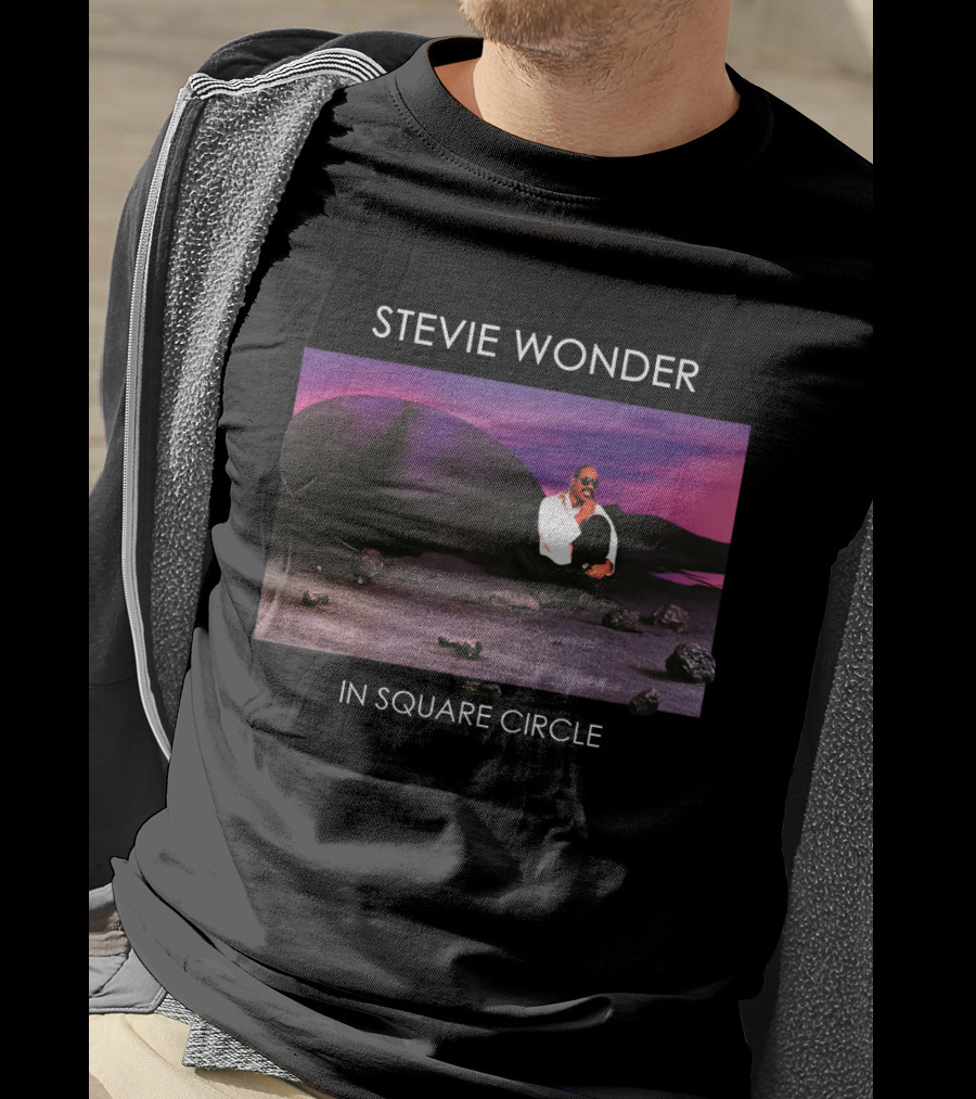 Stevie Wonder In Square Circle T-Shirt